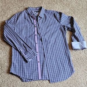 Banana Republic lilac plaid button down shirt